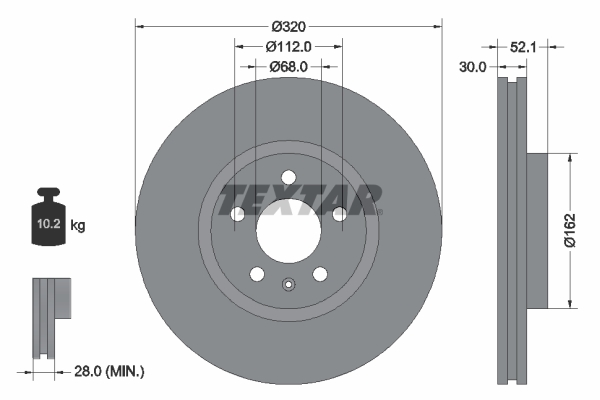 Disc frana TEXTAR 92229305