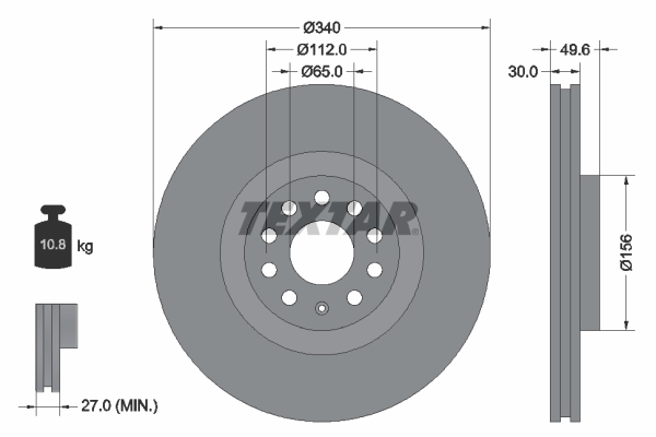 Disc frana TEXTAR 92229805