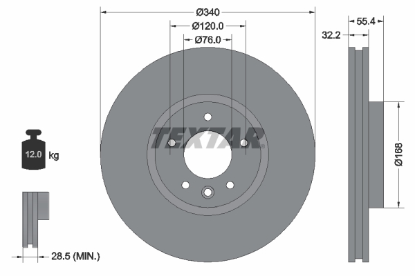 Disc frana TEXTAR 92230305
