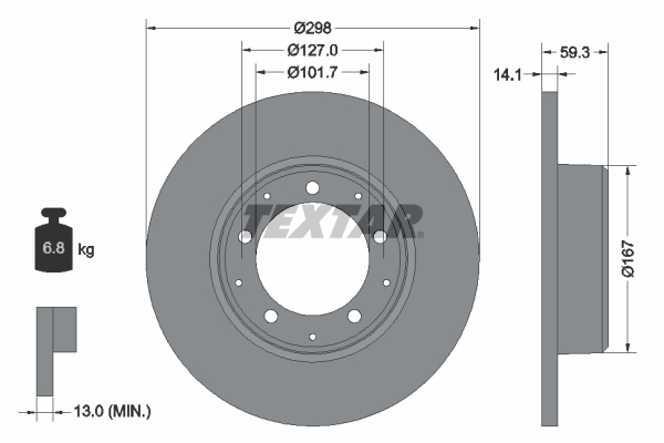 Disc frana TEXTAR 92230503
