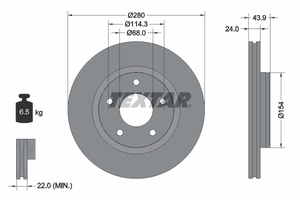 Disc frana TEXTAR 92232203