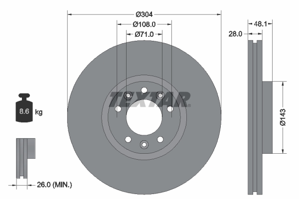 Disc frana TEXTAR 92232305