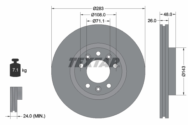 Disc frana TEXTAR 92232503