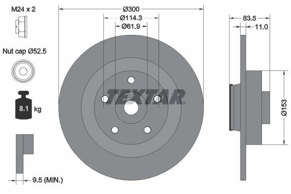 Disc frana TEXTAR 92233103