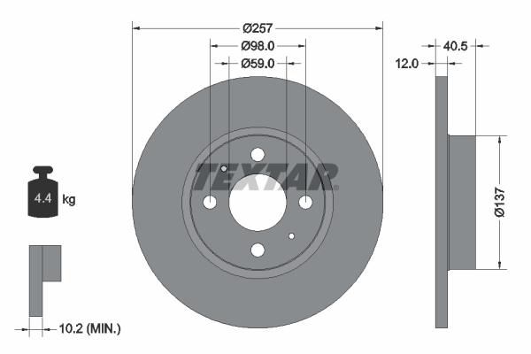 Disc frana TEXTAR 92236703