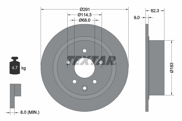 Disc frana TEXTAR 92237103