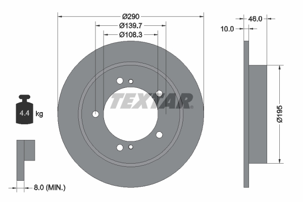 Disc frana TEXTAR 92237300