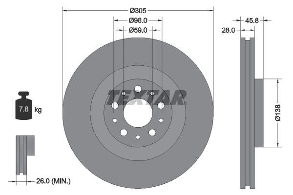 Disc frana TEXTAR 92237603