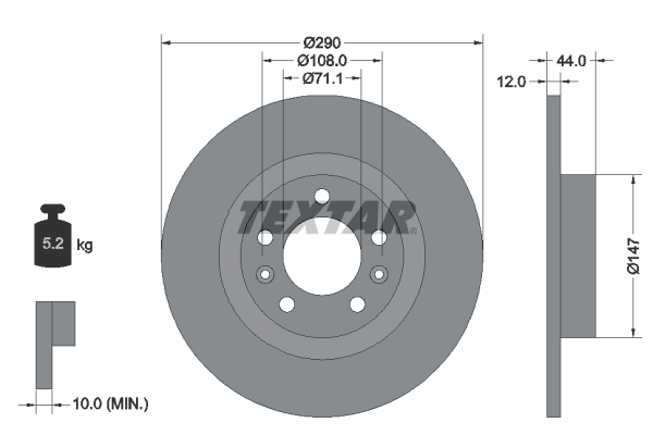 Disc frana TEXTAR 92238003