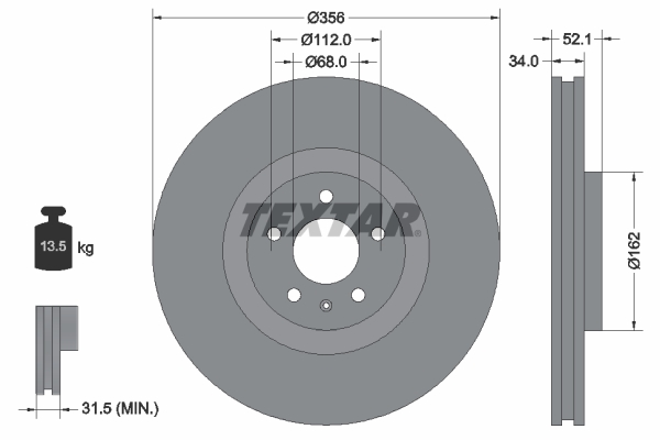 Disc frana TEXTAR 92238205