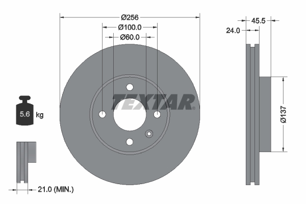 Disc frana TEXTAR 92241400