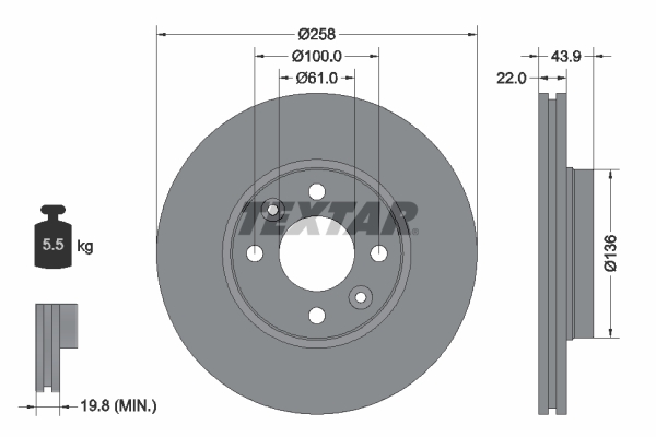 Disc frana TEXTAR 92241503