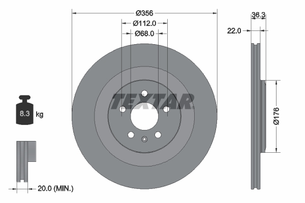 Disc frana TEXTAR 92241803