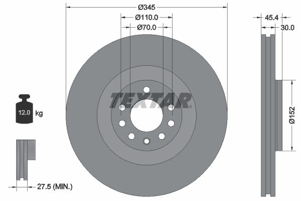 Disc frana TEXTAR 92242403