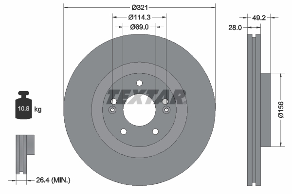 Disc frana TEXTAR 92242905