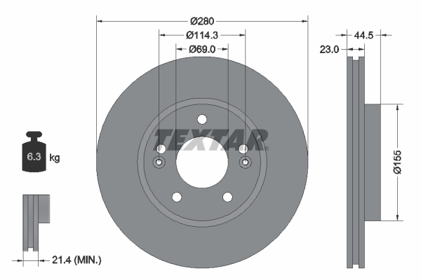 Disc frana TEXTAR 92243103