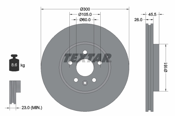 Disc frana TEXTAR 92243303