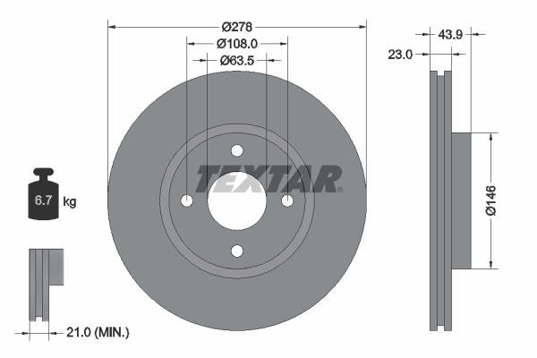 Disc frana TEXTAR 92252403