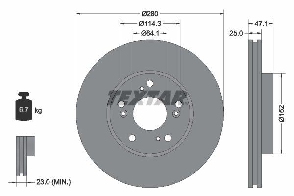 Disc frana TEXTAR 92252503
