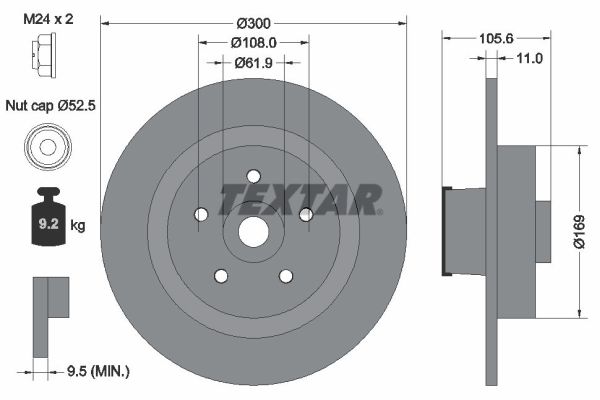 Disc frana TEXTAR 92252900