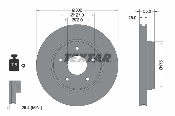 Disc frana TEXTAR 92253303
