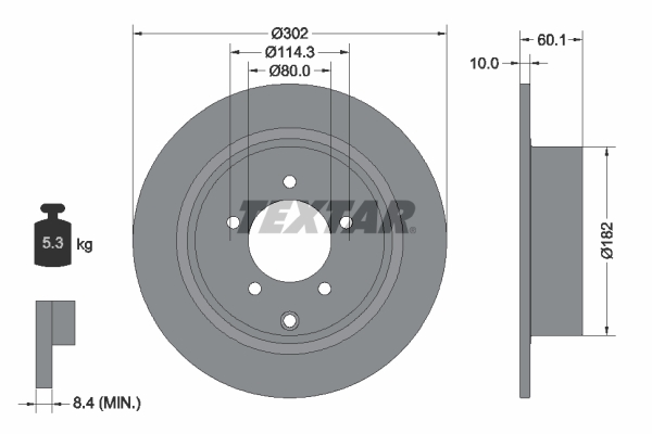 Disc frana TEXTAR 92255103