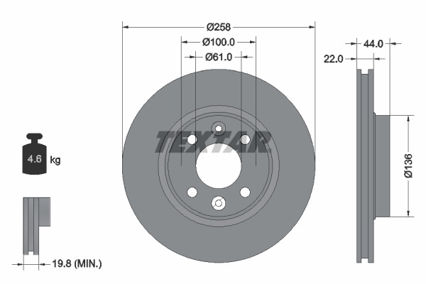 Disc frana TEXTAR 92255203