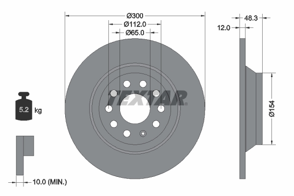 Disc frana TEXTAR 92255403