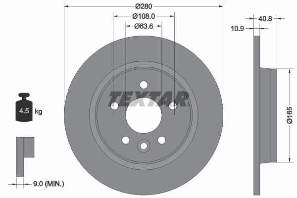 Disc frana TEXTAR 92255603