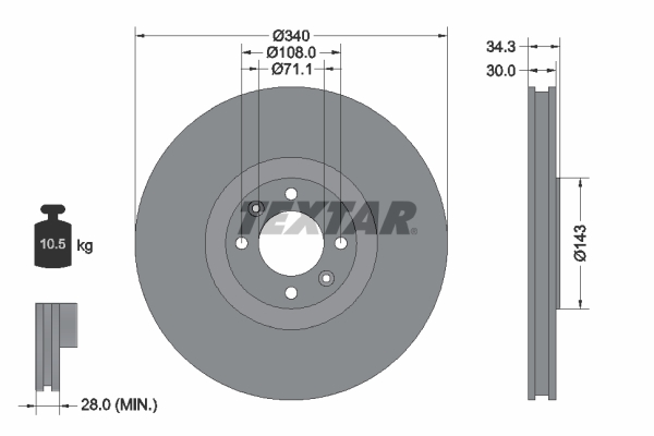 Disc frana TEXTAR 92256903