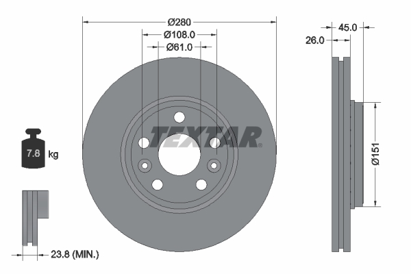 Disc frana TEXTAR 92257903