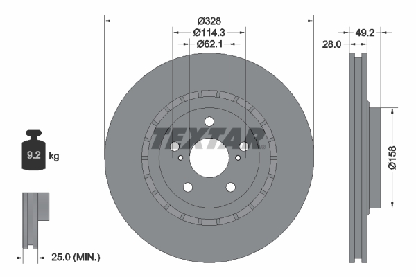 Disc frana TEXTAR 92259403