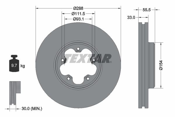 Disc frana TEXTAR 93260603