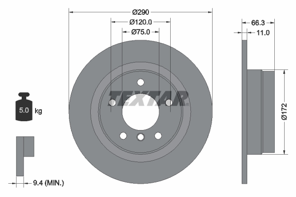 Disc frana TEXTAR 92261003
