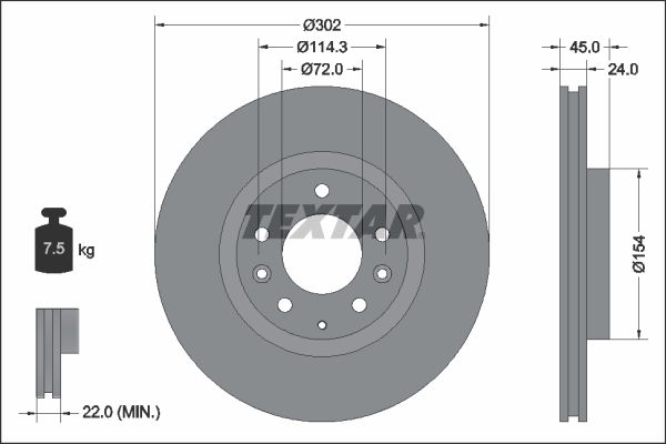 Disc frana TEXTAR 92261503