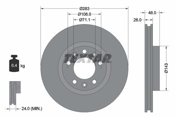 Disc frana TEXTAR 92267203
