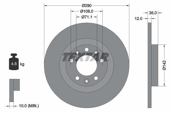 Disc frana TEXTAR 92267303