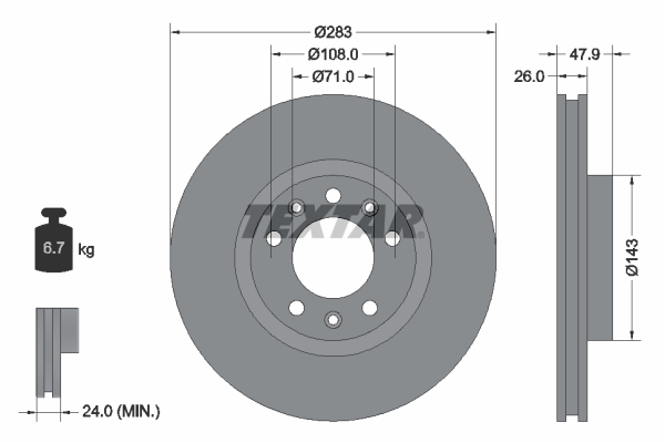 Disc frana TEXTAR 92267903