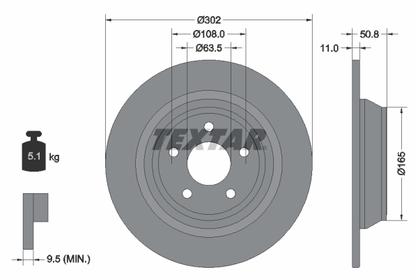 Disc frana TEXTAR 92268703