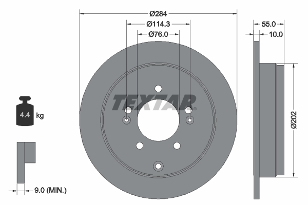 Disc frana TEXTAR 92271003