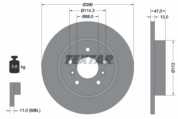 Disc frana TEXTAR 92274003