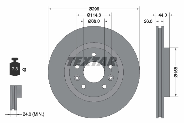 Disc frana TEXTAR 92274203