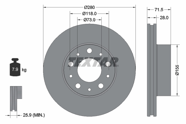 Disc frana TEXTAR 92275003