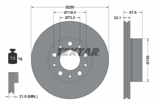 Disc frana TEXTAR 92275103