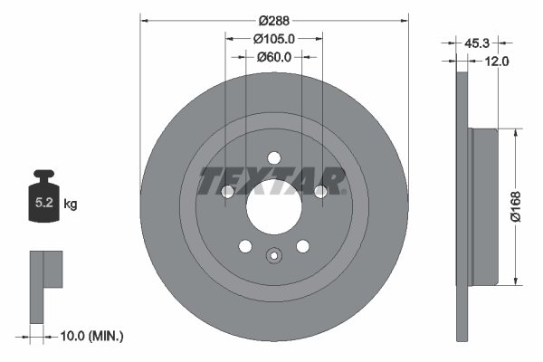 Disc frana TEXTAR 92275203