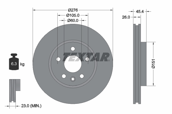 Disc frana TEXTAR 92277103