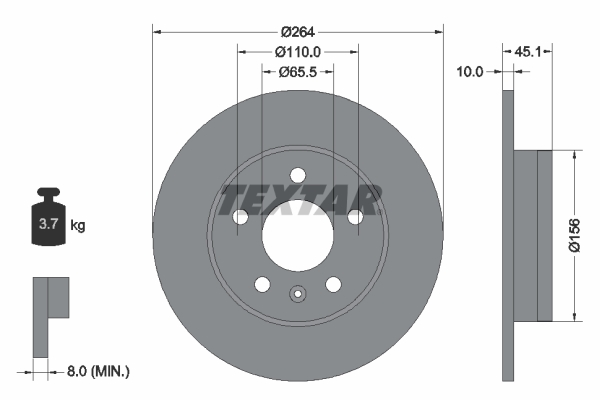 Disc frana TEXTAR 92277303