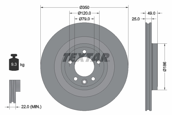 Disc frana TEXTAR 92278403