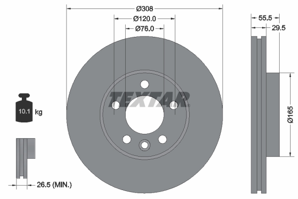 Disc frana TEXTAR 92279505
