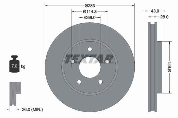 Disc frana TEXTAR 92280103